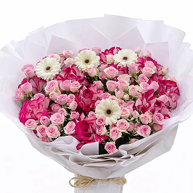 Roses And Baby Roses Bouquet
