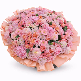 Vibrant mixed-colour floral bouquet