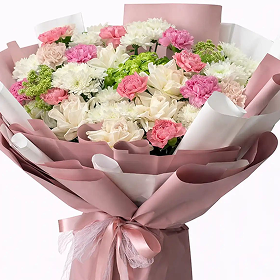 White and Pink Flower Bouquet